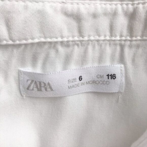 Zara white button up knit blouse EUC 6Y - Picture 4 of 5